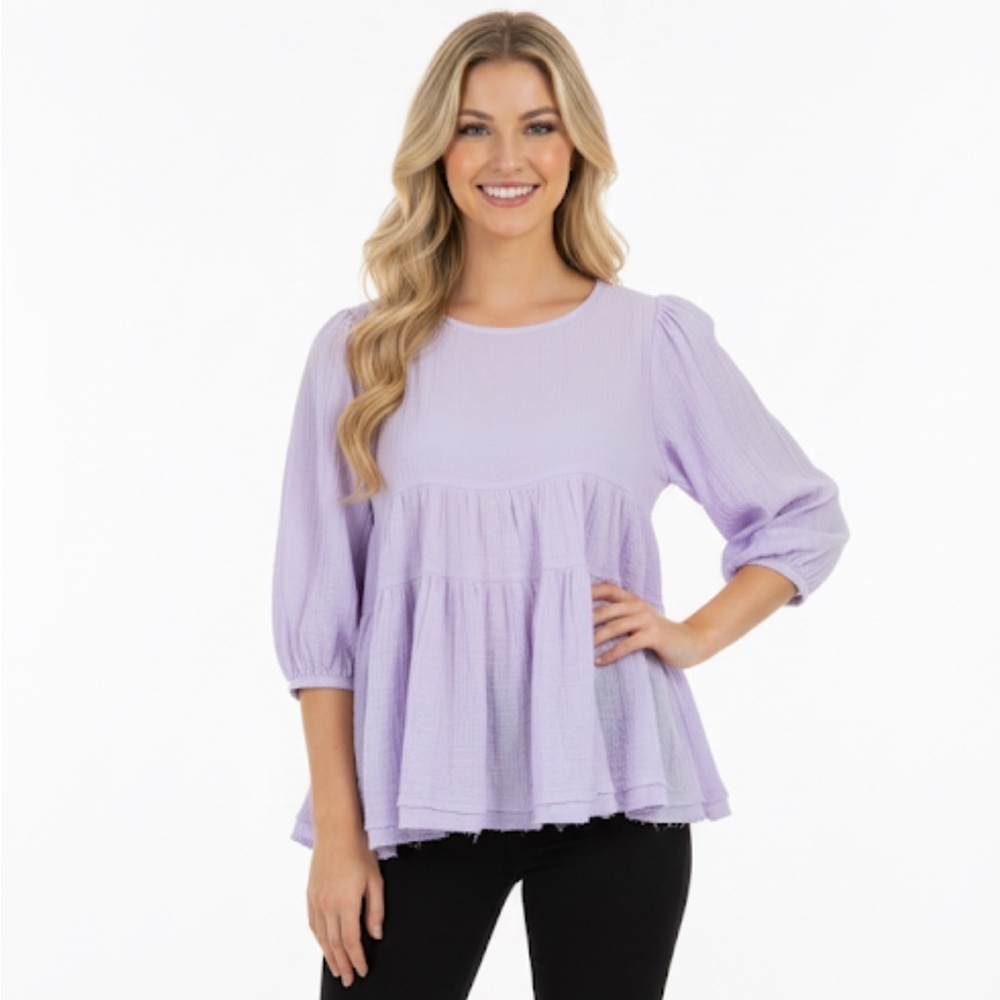 143 Story by Line up lavender color boho oversized top size medium new with tags